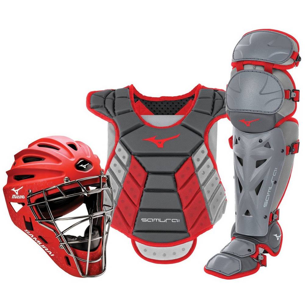 Catchers Gear Mizuno Samurai Boxed (14-15") Para Mujer Grises/Rojos 4397856-AO