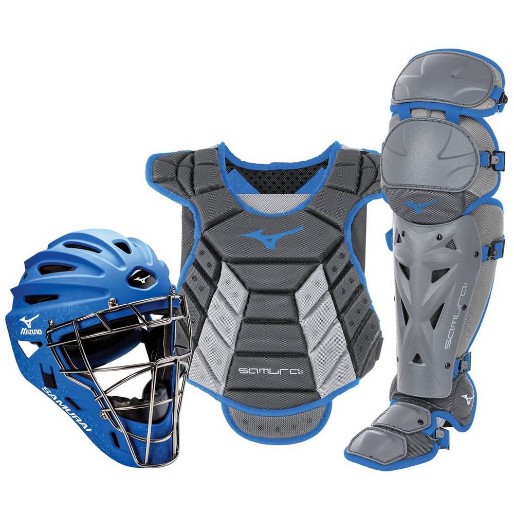 Catchers Gear Mizuno Samurai Boxed (14-15") Para Mujer Grises/Azul Rey 3248651-BX