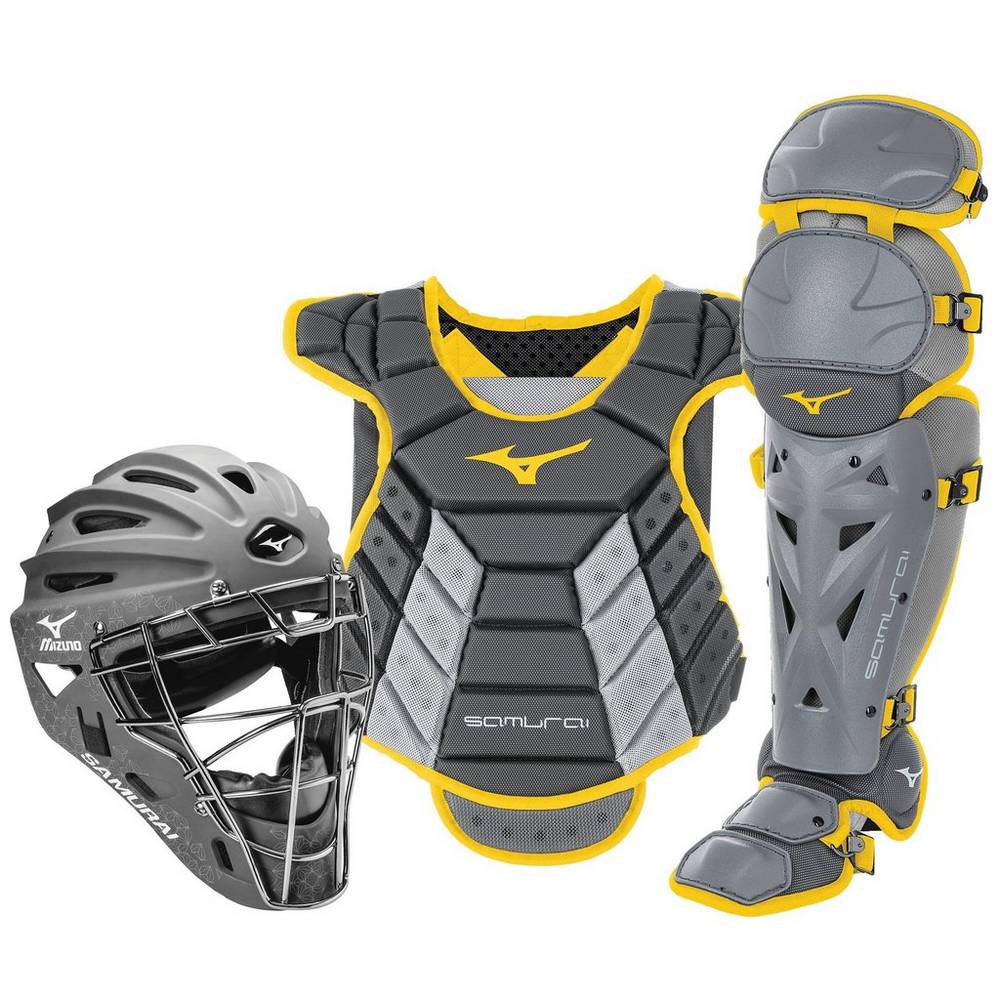 Catchers Gear Mizuno Samurai Boxed (13-14") Para Mujer Grises/Amarillos 2631495-VJ