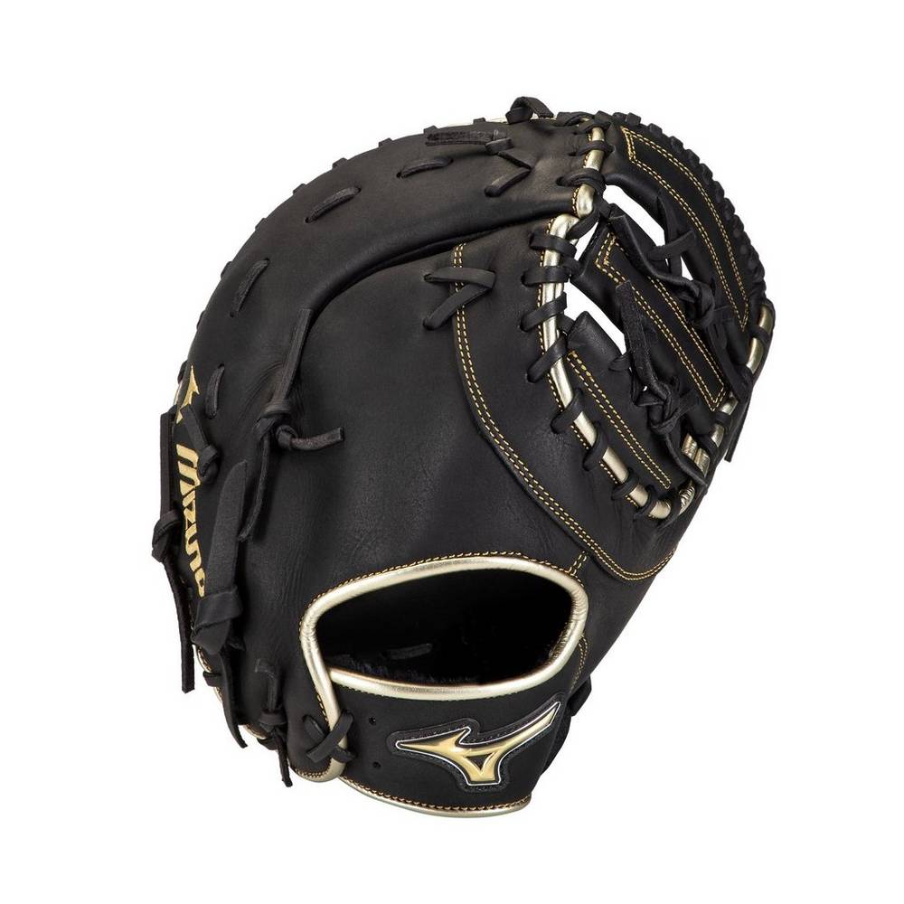 Guantes De Beisbol Mizuno Beisbol MVP Prime SE First Base 12.5" Para Mujer Negros/Dorados 7256031-RQ