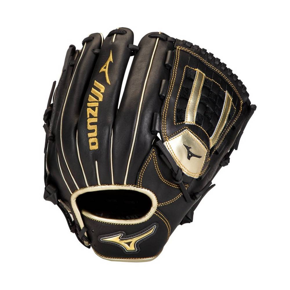 Guantes Mizuno Beisbol MVP Prime SE Pitcher 12" Para Mujer Negros/Dorados 8954216-DS