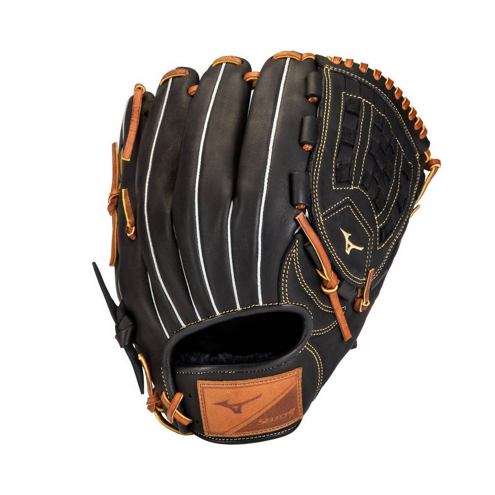 Guantes Mizuno Beisbol Select 9 Pitcher 12" Para Mujer Negros/Marrom 4971326-BK