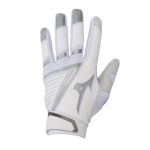 Guantes Mizuno F-257 Softball Batting Para Mujer Blancos/Plateados 1248570-EL