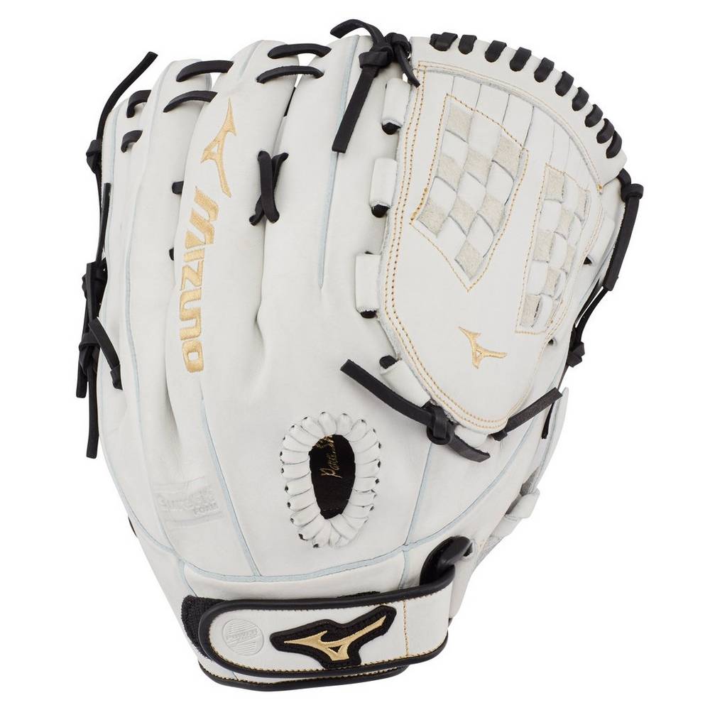 Guantes Mizuno Softball MVP Prime Fastpitch 12.5" Para Mujer Blancos/Negros 1498560-UI
