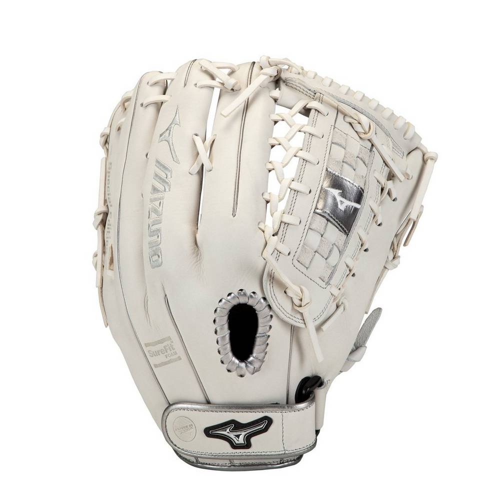Guantes Mizuno Softball MVP Prime SE Fastpitch 13" Para Mujer Blancos/Plateados 9213840-AY