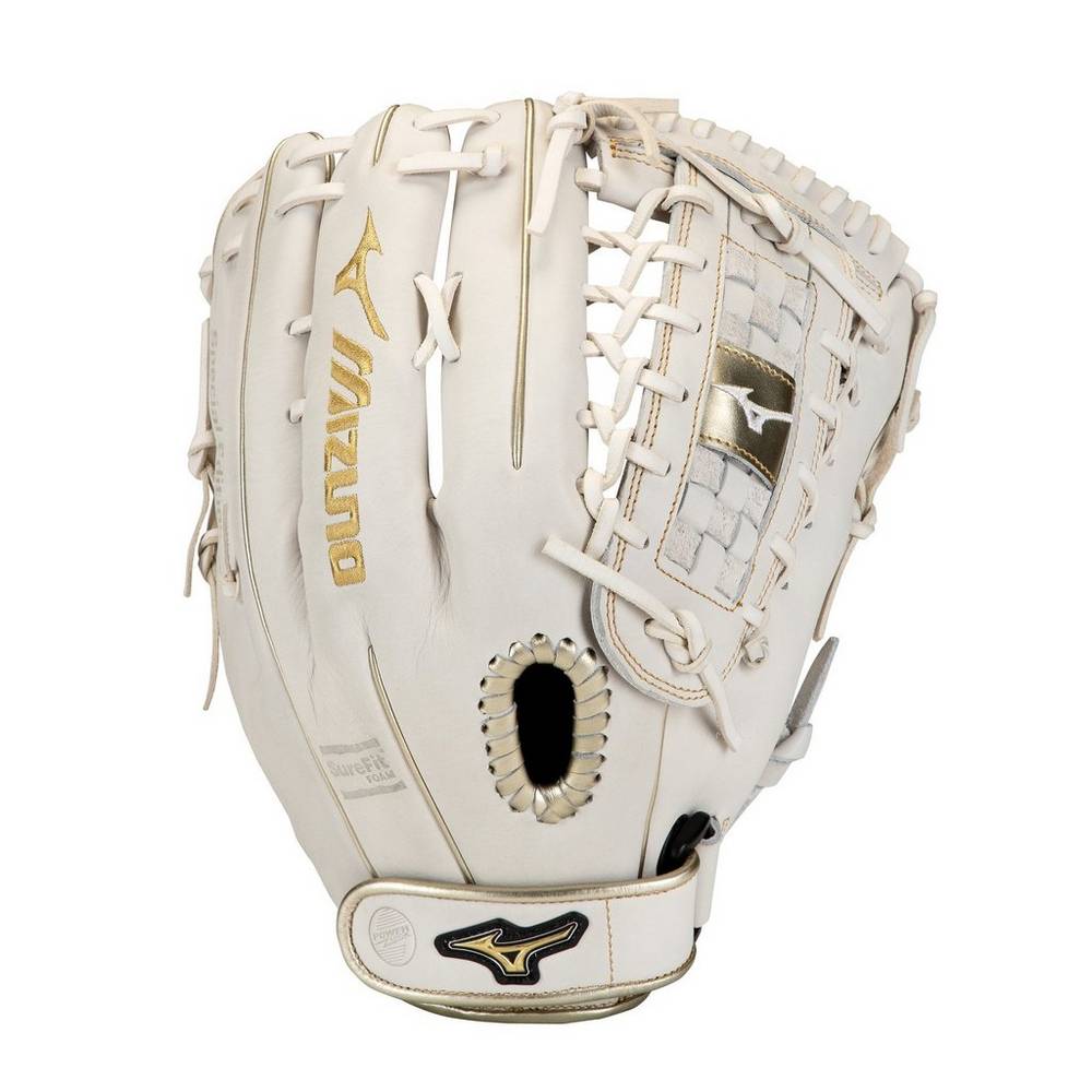Guantes Mizuno Softball MVP Prime SE Fastpitch 13" Para Mujer Blancos/Dorados 0379846-EX