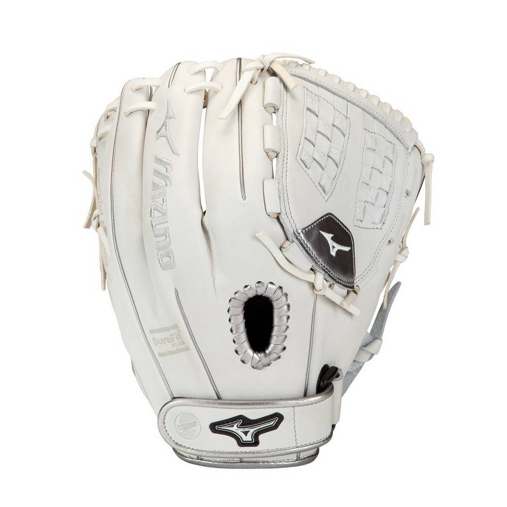 Guantes Mizuno Softball MVP Prime SE Fastpitch 12" Para Mujer Blancos/Plateados 4071859-DS