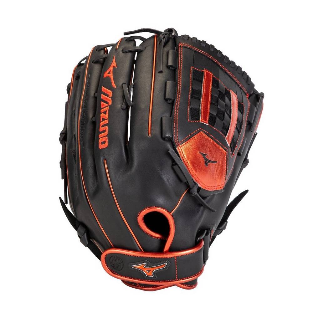 Guantes Mizuno Softball MVP Prime SE Slowpitch 14" Para Mujer Negros/Rojos 7352401-FV