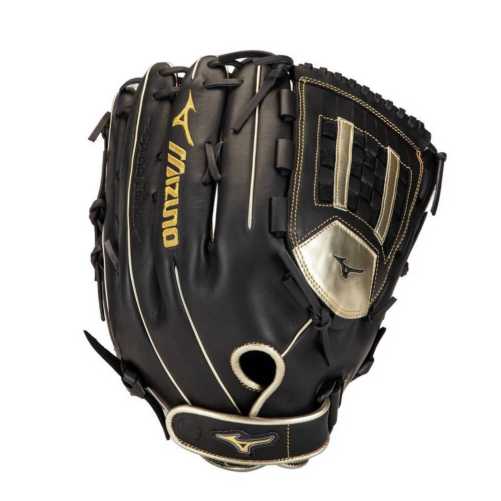 Guantes Mizuno Softball MVP Prime SE Slowpitch 14" Para Mujer Negros/Dorados 0895372-DE