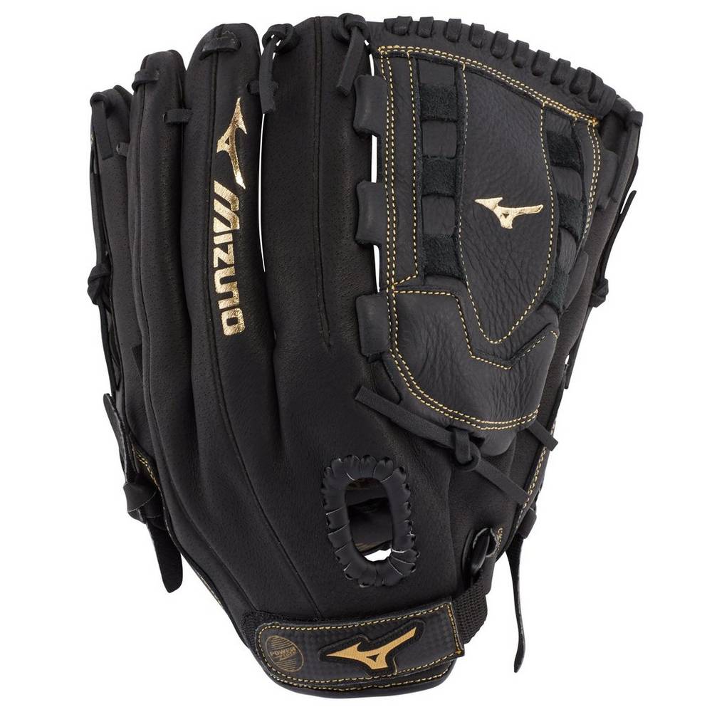 Guantes Mizuno Softball Premier Series Slowpitch 12.5" Para Mujer Negros/Dorados 1745096-DT